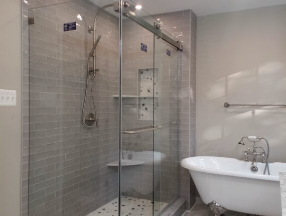 Beautiful Bathroom Updates, Frameless Sliding Shower Door