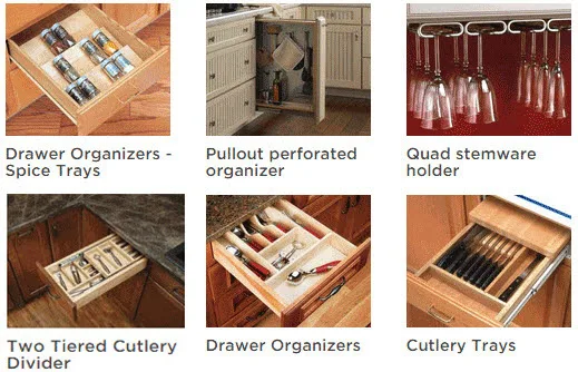 A variety of kitchen drawer & cabinet storage upgrades